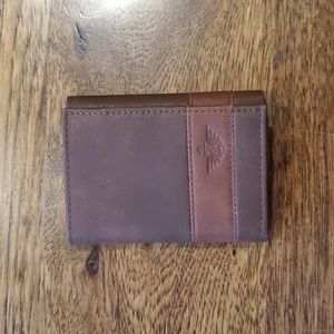 Mens Dockers dark & light brown trifold wallet